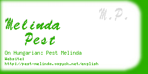 melinda pest business card